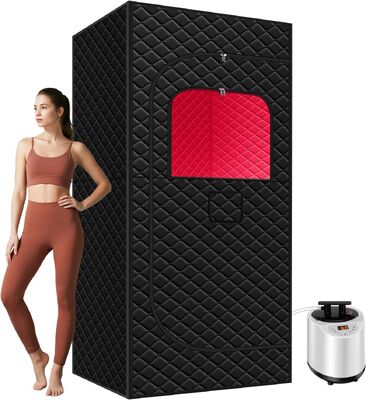 qualità Sauna Infrarossa Portatile Diretta di Fabbrica OEM ODM Sauna Domestica Personalizzata in Fibra di Carbonio con Illuminazione RGB Montaggio in 5 Minuti fabbrica