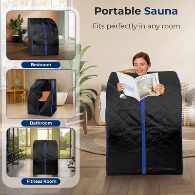 qualità Fabbrica OEM ODM Vendita Diretta Sauna Portatile con Pietre di Tormalina – Riscaldamento Ceramico al Carbonio all'Ingrosso Spa Detox per la Casa con Sedia Pieghevole fabbrica