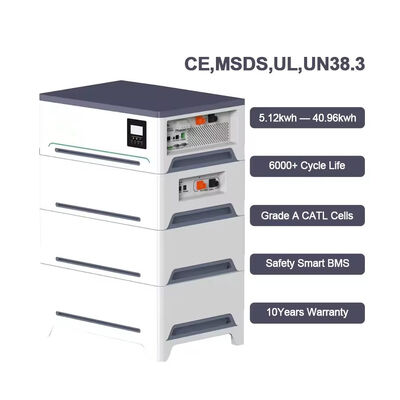 qualità Sistema di batterie solari impilati 5.12kWh LiFePO4 Modulo 5kW MPPT Inverter espandibile a 20.48kWh Wholesale Custom Branding per partner B2B fabbrica
